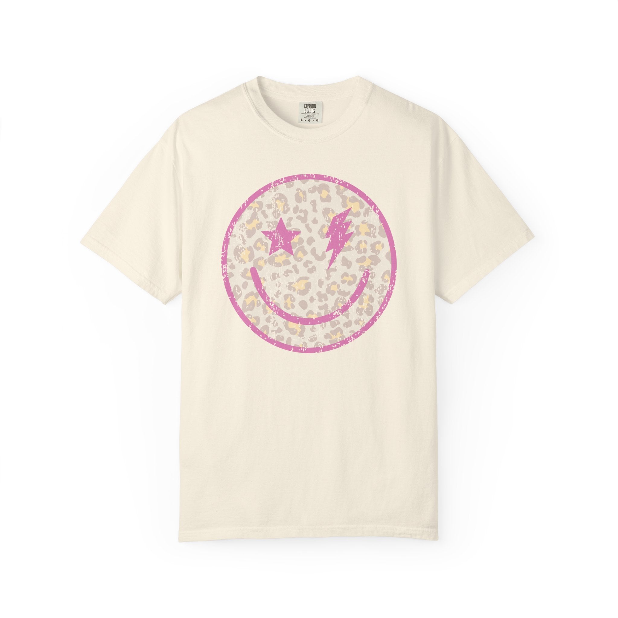 Leopard Lightning Smiley Face Tee