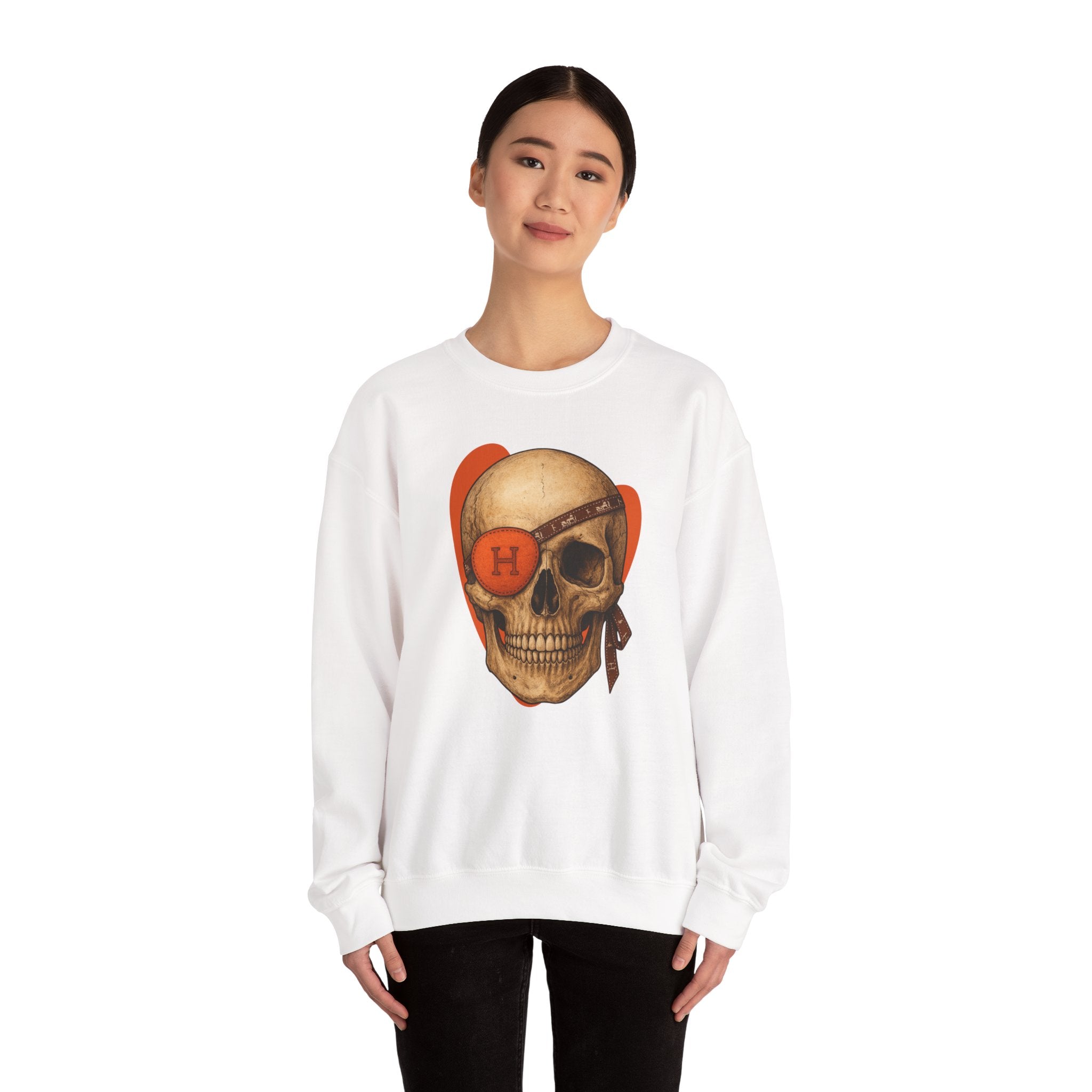 🧡 Haute Pirate Skull – Spooky Luxe Sweatshirt