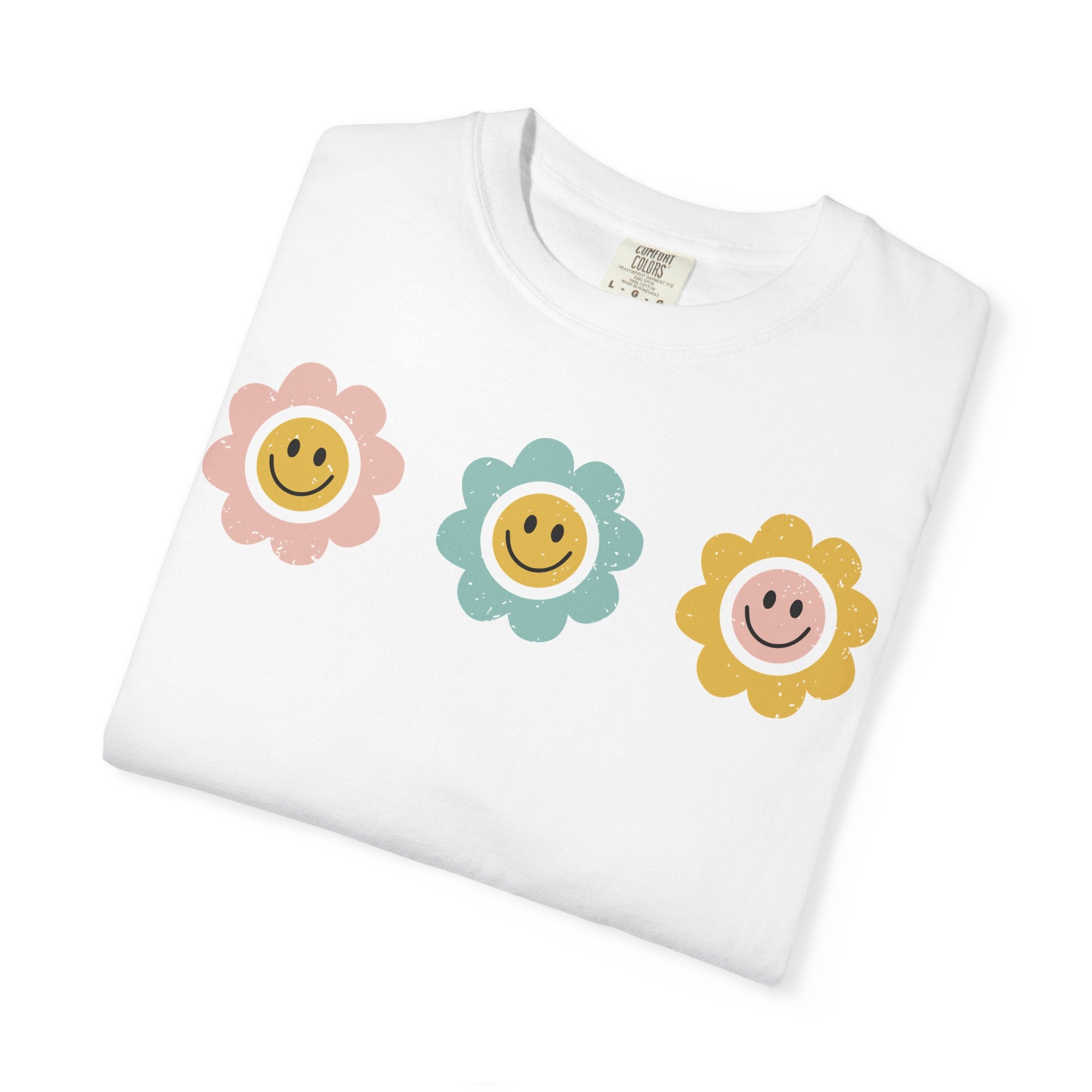 Retro Flower Smiley Face Tee