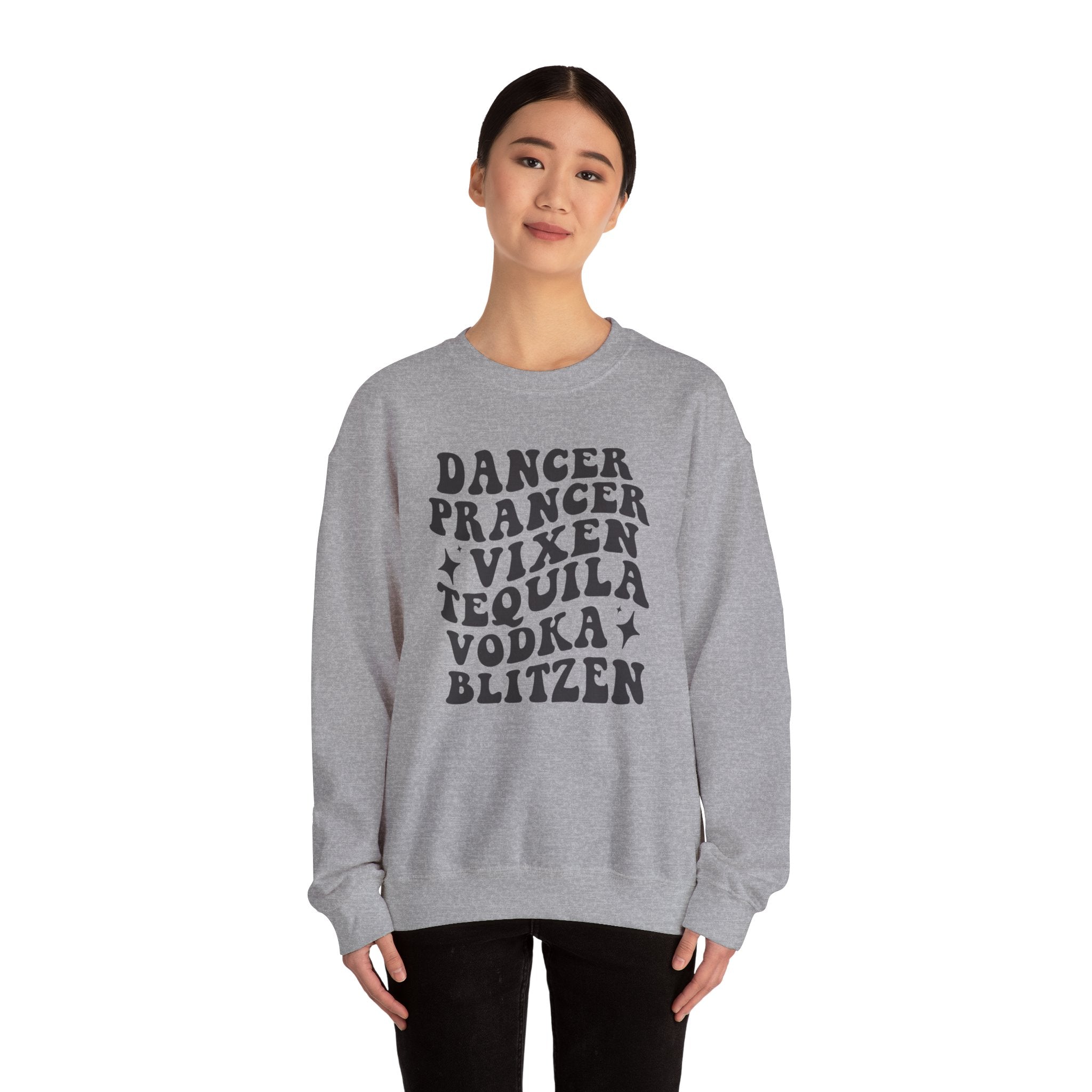 Dancer Prancer Vixen Tequila Vodka Blitzen Holiday Graphic