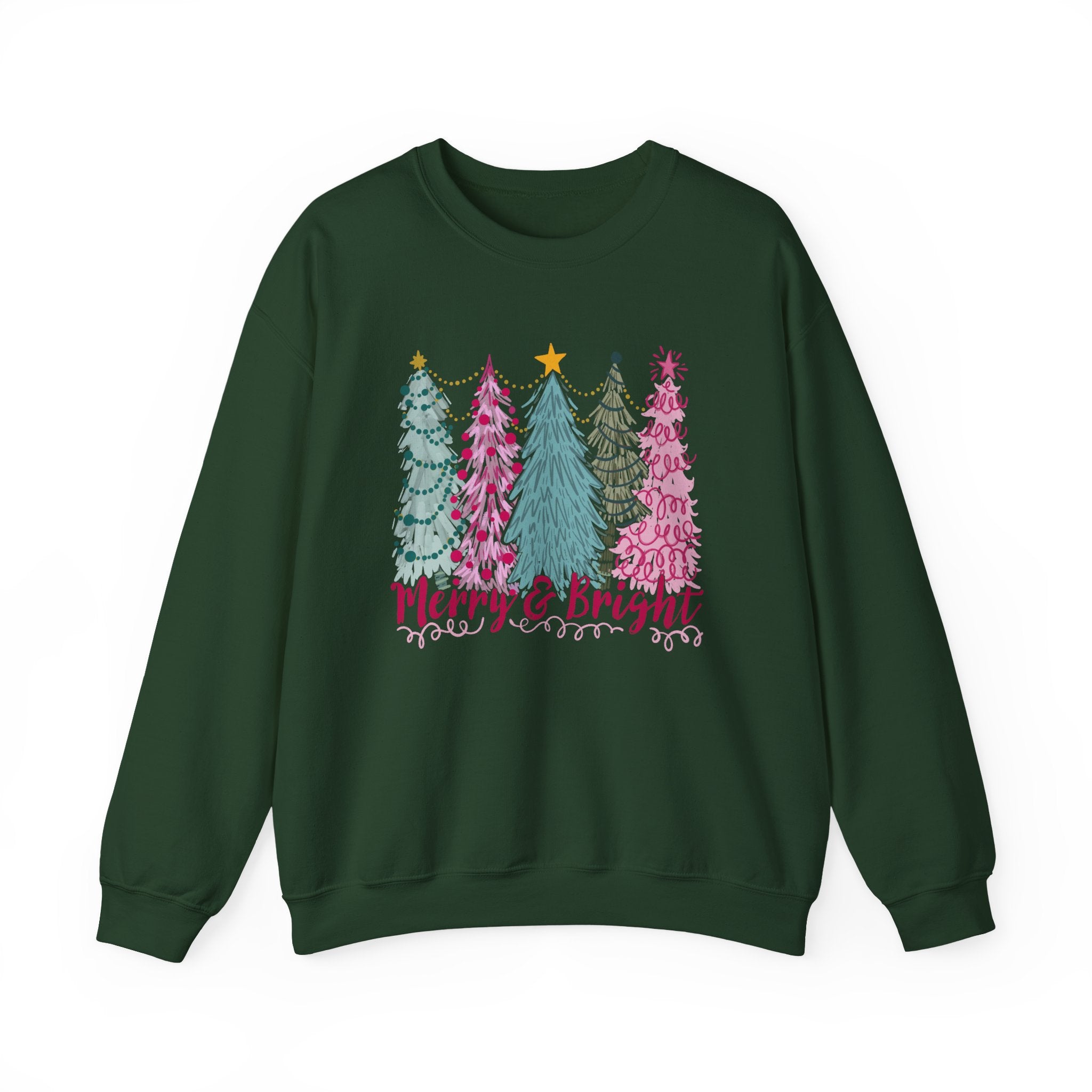 Merry & Bright Christmas Trees Sweatshirt