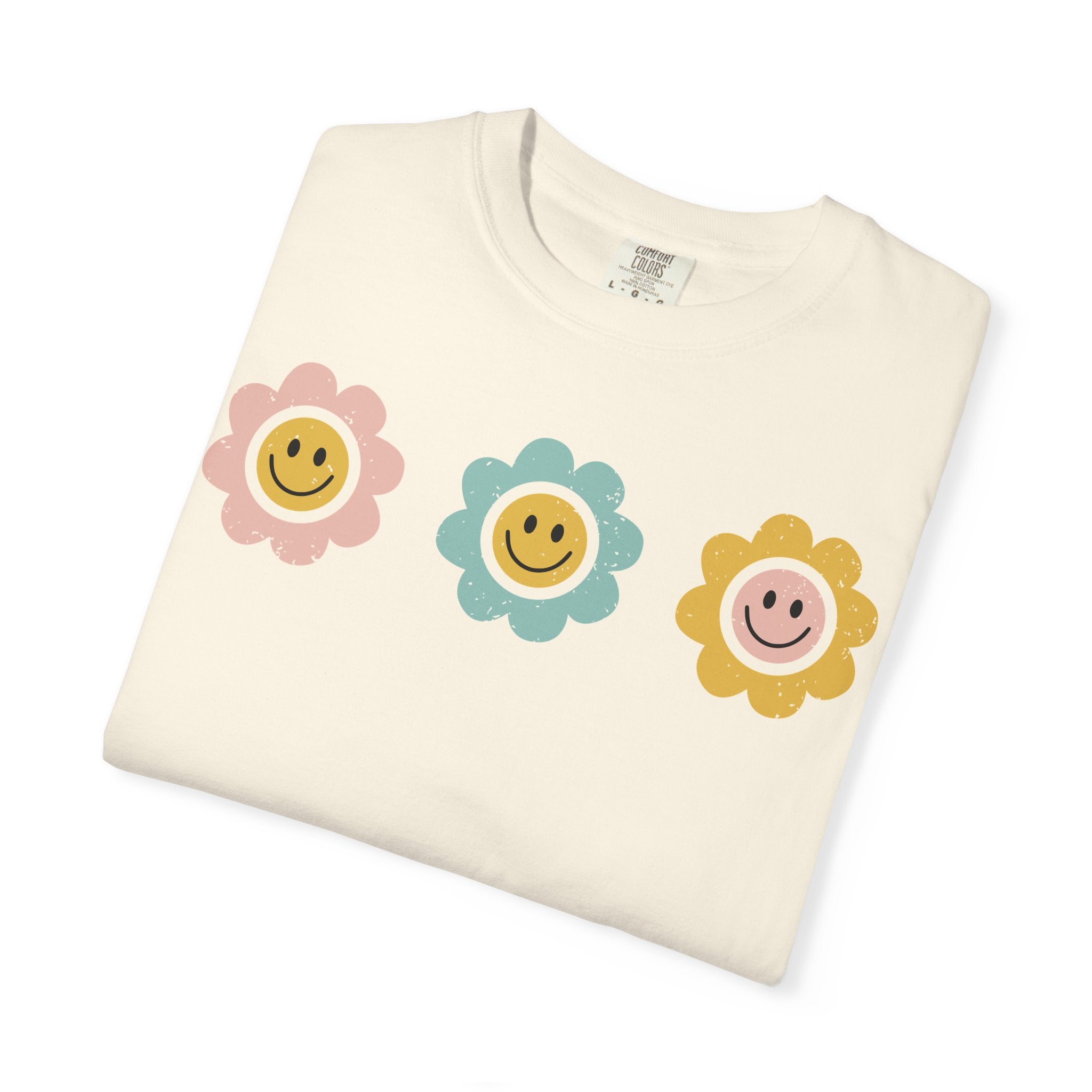 Retro Flower Smiley Face Tee