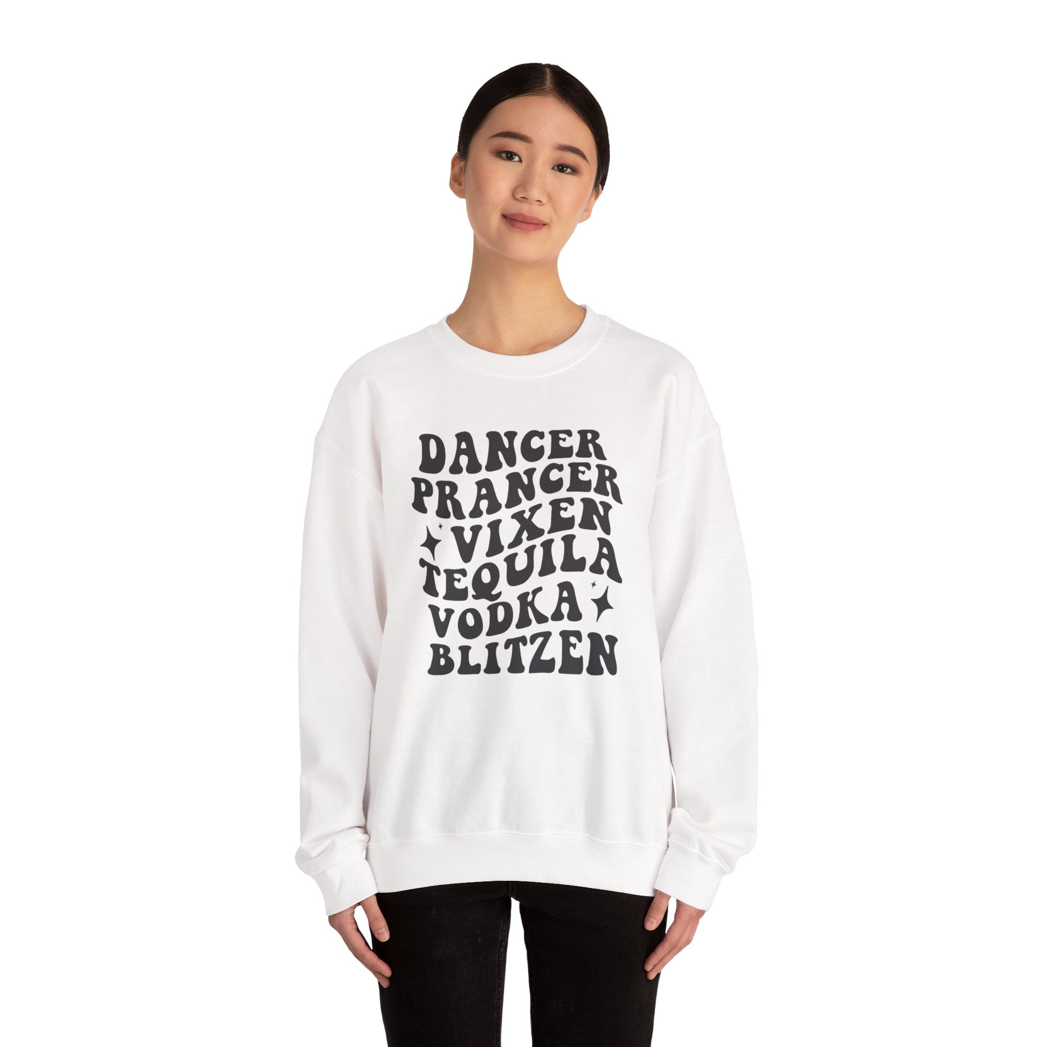Dancer Prancer Vixen Tequila Vodka Blitzen Holiday Graphic