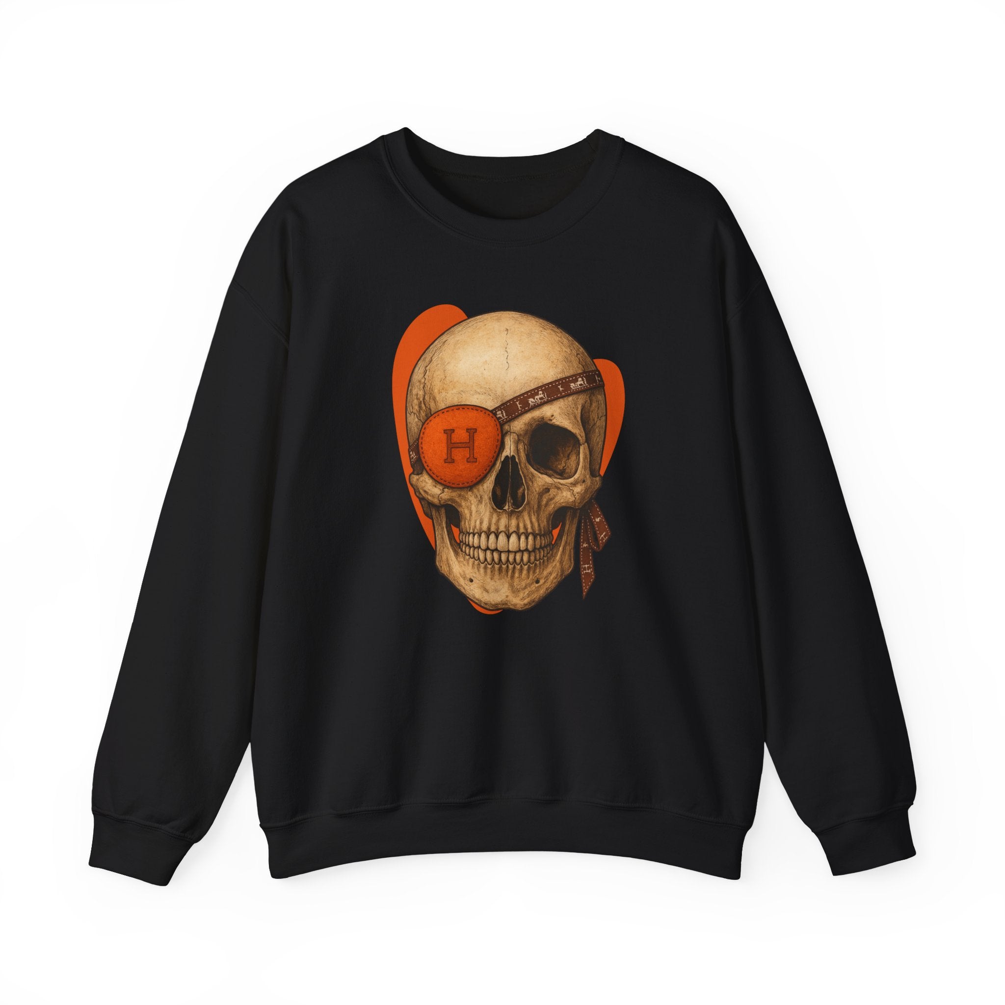 🧡 Haute Pirate Skull – Spooky Luxe Sweatshirt