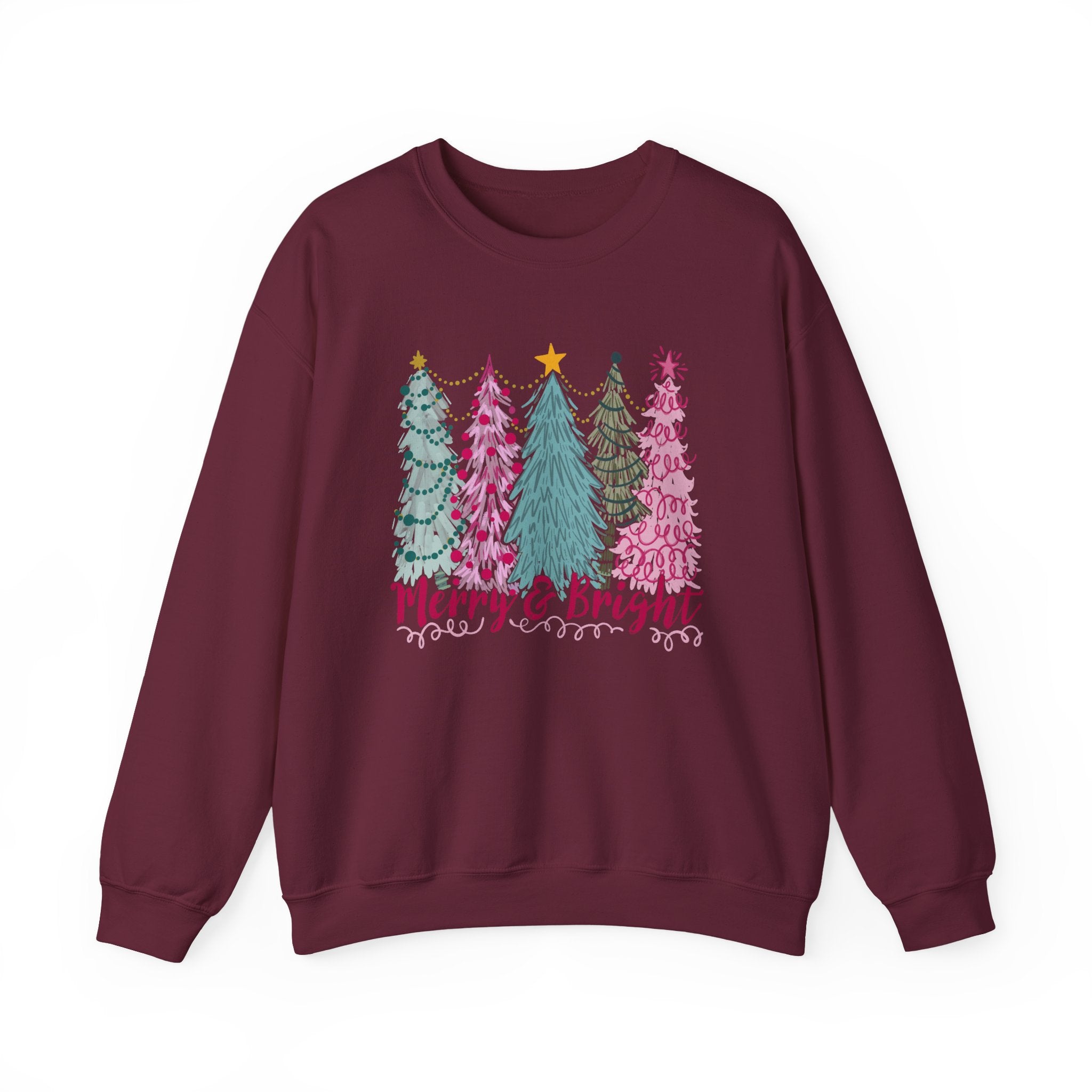 Merry & Bright Christmas Trees Sweatshirt