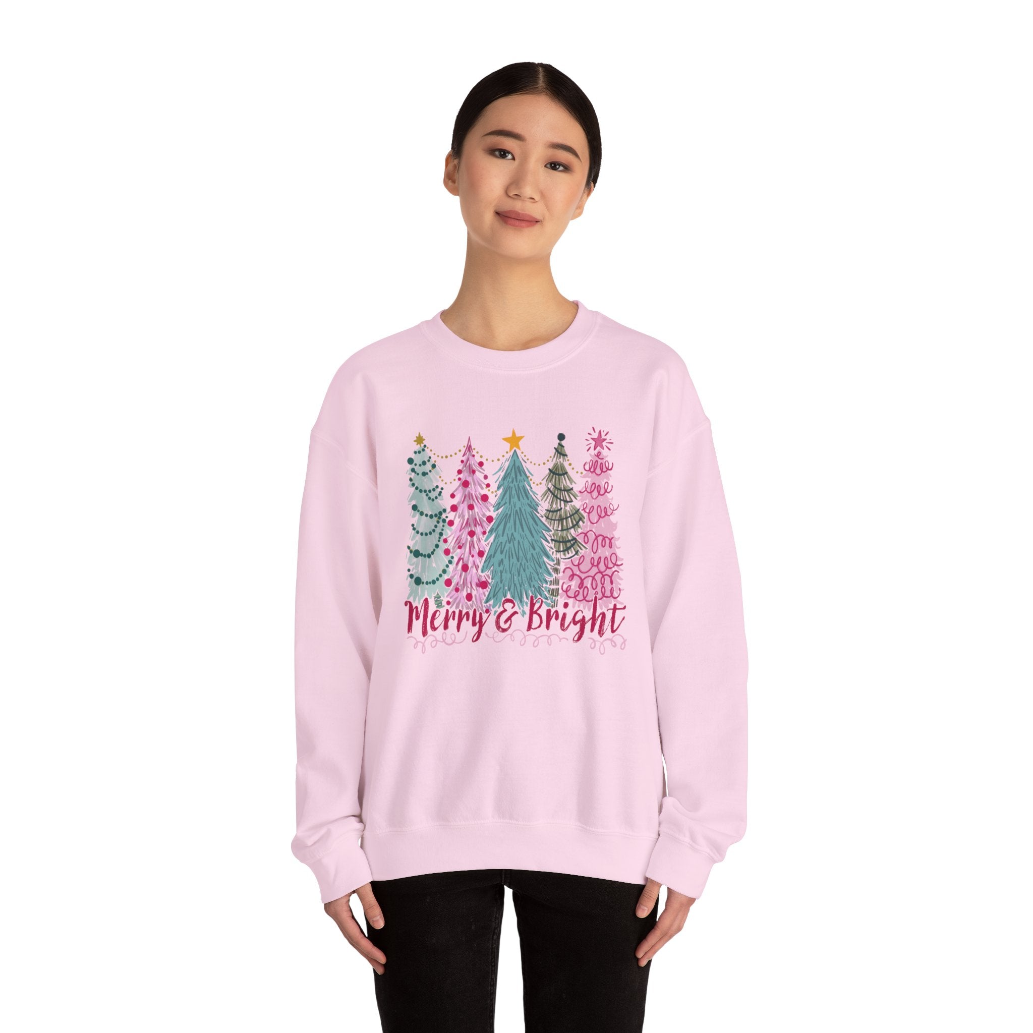 Merry & Bright Christmas Trees Sweatshirt