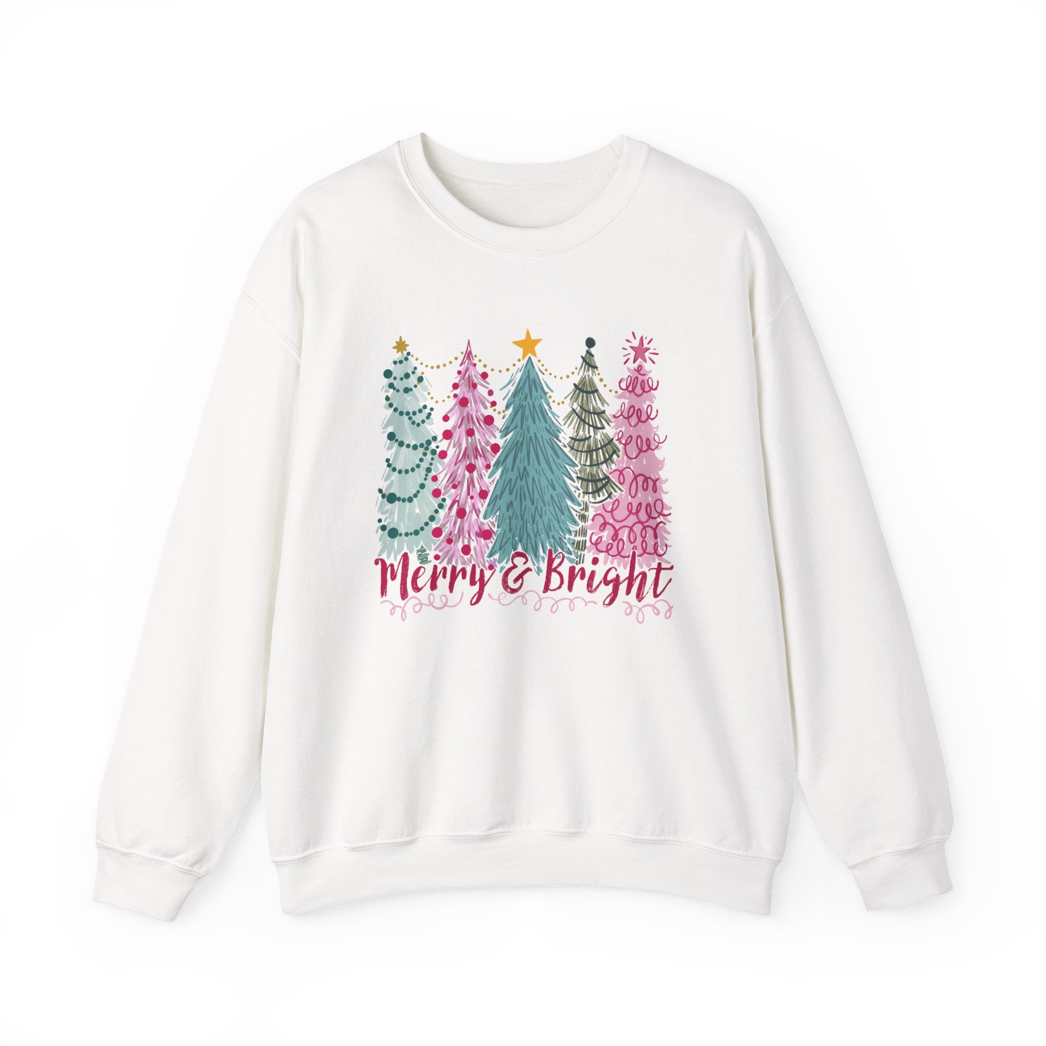 Merry & Bright Christmas Trees Sweatshirt