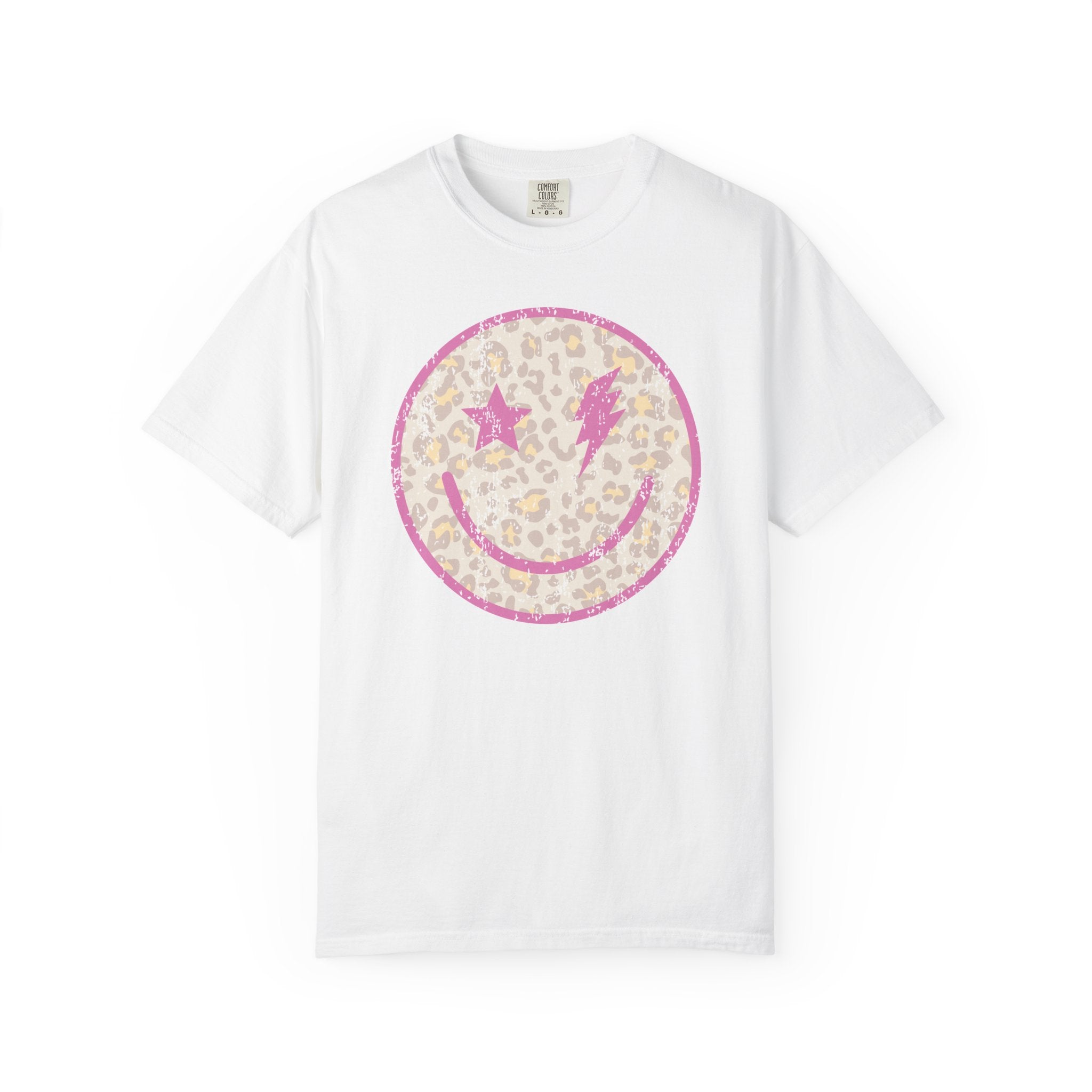 Leopard Lightning Smiley Face Tee